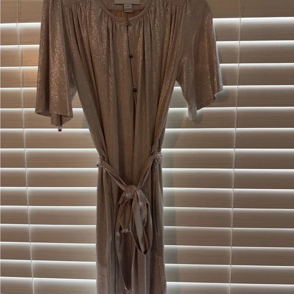 NWOT Sabina Musayev Metallic Gold dress size XS - Picture 4 of 6